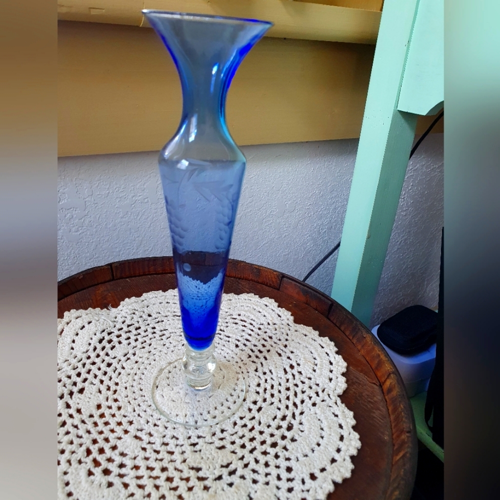 Small blue vase